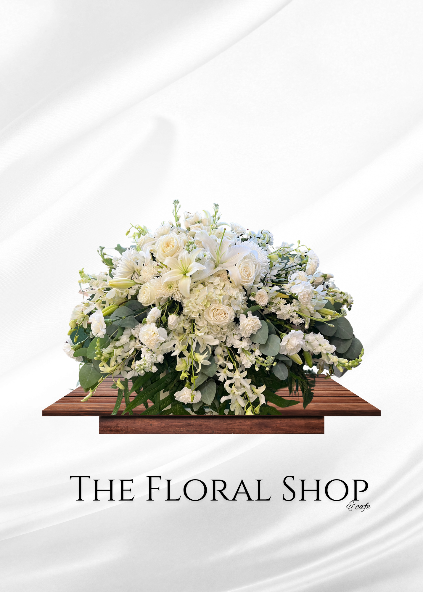 Casket Spray with all White flowers